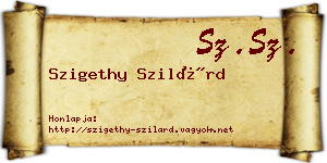 Szigethy Szilárd névjegykártya