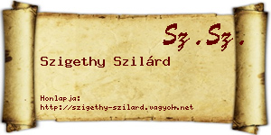 Szigethy Szilárd névjegykártya
